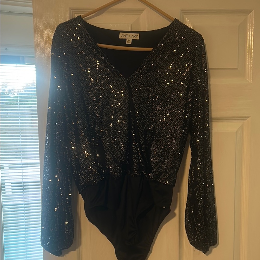 Black Sequin Kids One Piece